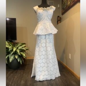 Elegant White Lace Skirt Set G3 0226